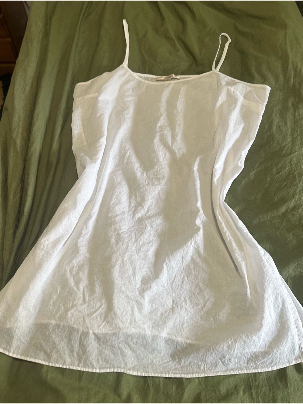 Banana Republic White 100% Cotton Spaghetti Strap Nightgown or Slip Size L